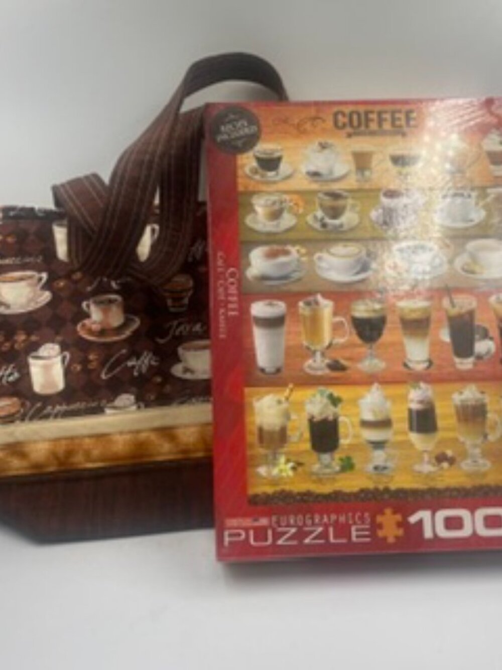 NEW Coffee tote bag & Jigsaw Puzzle 1000 Pieces 19 X 26” Euro Graphics